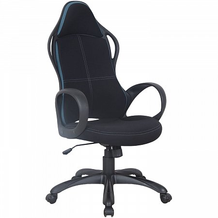 Кресло офисное BRABIX PREMIUM "Force EX-516", ткань, черное/вставки синие, 531572 фото