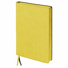 Блокнот А5 (148x213 мм), BRAUBERG "Tweed", 112 л., гибкий, под ткань, линия, желтый, 110967 фото