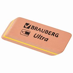 Ластик BRAUBERG "Ultra", 41х14х8 мм, оранжевый, натуральный каучук, 228705 фото