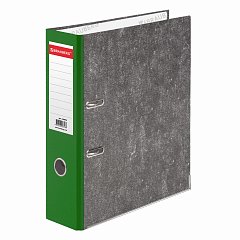 Папка-регистратор BRAUBERG, фактура стандарт, с мраморным покрытием, 75 мм, зеленый корешок, 220990 фото