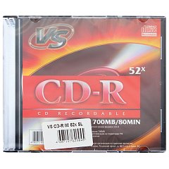 Диск CD-R VS, 700 Mb, 52x, Slim Case (1 штука), VSCDRSL01 фото