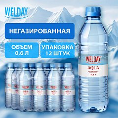 Вода негазированная питьевая WELDAY AQUA (ВЭЛДЭЙ АКВА), 0,6 л, 623760 фото