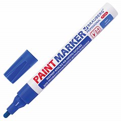 Маркер-краска лаковый (paint marker) 4 мм, СИНИЙ, НИТРО-ОСНОВА, алюминиевый корпус, BRAUBERG PROFESSIONAL PLUS, 151447 фото