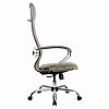 Кресло офисное МЕТТА "L1m 42", хром, сиденье и спинка мягкие, велюр, светло-серое