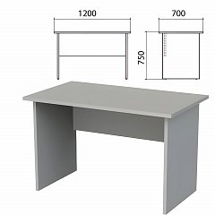 Стол письменный "Этюд", 1200х700х750 мм, серый, 400021-03 фото