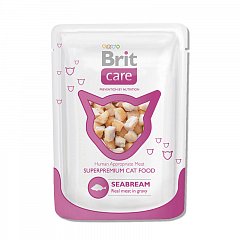 Суперпремиальный влажный корм для кошек BRIT Care Cat Морской лещ - 24шт. фото