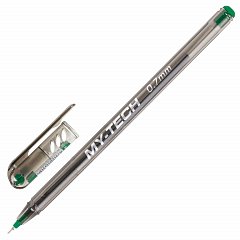 Ручка шариковая масляная PENSAN "My-Tech", ЗЕЛЕНАЯ, игольчатый узел 0,7 мм, линия 0,35 мм, 2240/25 фото
