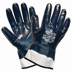 Перчатки хлопковые DIGGERMAN КП, нитриловое покрытие (облив), размер 10 (XL), синие, ПЕР318 фото