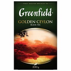 Чай GREENFIELD (Гринфилд) "Golden Ceylon", черный, листовой, 200 г, картонная коробка, 0791-10 фото