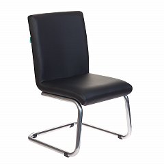 Кресло для приемных и переговорных CH-250-V, хром, экокожа, черное, 1098331 фото