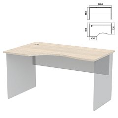 Стол эргономичный ЧАСТЬ 1 "Арго", 1400х900х760 мм, левый, ясень шимо фото