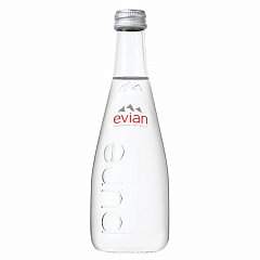 Вода негазированная минеральная EVIAN (Эвиан), 0,33 л, стеклянная бутылка, 10717 фото