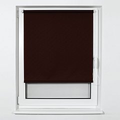 Штора рулонная BRABIX 40х175 см, текстура - лён, защита 55-85%, 200 г/м2, коричневый S-17, 605972 фото