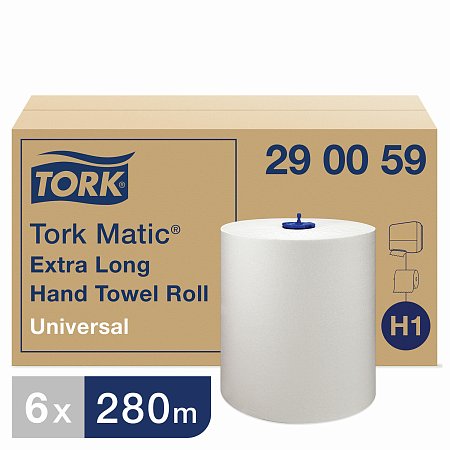 Полотенца бумажные рулонные TORK (Система H1) Matic, комплект 6 шт., Universal, 280 м, белые, 290059 фото