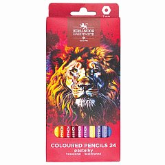 Карандаши цветные KOH-I-NOOR "RED LION" 24 цвета, шестигранные, 2,8 мм, натуральное дерево, 3554/24, 3554024063KS фото