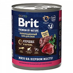 Brit Premium By Nature с сердцем и печенью для взрослых собак всех пород, 850 гр. фото