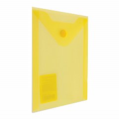 Папка-конверт с кнопкой МАЛОГО ФОРМАТА (105х148 мм), А6, желтая, 0,18 мм, BRAUBERG, 227319 фото