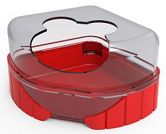 Туалет-домик-песочница Rody 3 угловой для хомяков, мышей - цвет рубиново-красный, 206039 фото