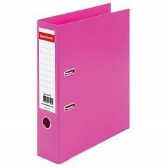 Папка-регистратор BRAUBERG "EXTRA", 75 мм, розовая, двустороннее покрытие пластик, металлический уголок, 228575 фото