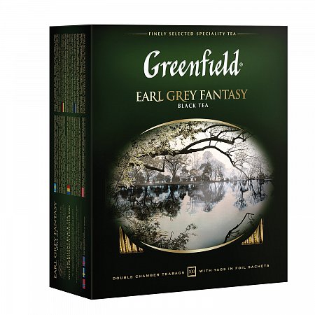 Чай GREENFIELD (Гринфилд) "Earl Grey Fantasy", черный с бергамотом, 100 пакетиков в конвертах по 2 г, 0584-09 фото