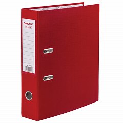Папка-регистратор ОФИСМАГ с арочным механизмом, покрытие из ПВХ, 75 мм, красная, 225750 фото