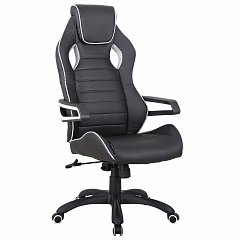 Кресло компьютерное BRABIX "Techno Pro GM-003", экокожа, черное/серое, вставки серые, 531814 фото