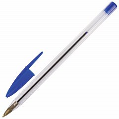 Ручка шариковая STAFF "Basic BP-01", письмо 750 метров, СИНЯЯ, длина корпуса 14 см, линия письма 0,5 мм, 141672 фото