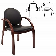 Кресло для приемных и переговорных CH-659, экокожа, черное матовое, 6066646 фото