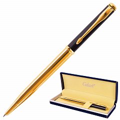 Ручка подарочная шариковая GALANT "ARROW GOLD", корпус черный/золотистый, детали золотистые, узел 0,7 мм, синяя, 143523 фото
