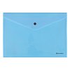 Папка-конверт с кнопкой BRAUBERG "Pastel", А4, до 100 листов, непрозрачная, аквамарин, 0,18 мм, 270474