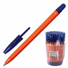Ручка шариковая "111", СИНЯЯ, корпус оранжевый, узел 1,2 мм, линия письма 1 мм, РС11 фото