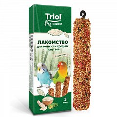 Лакомство Triol Standard для мелких и средних попугаев с кунжутом (уп. 3 шт), 80г, Triol фото