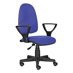Кресло BRABIX "Prestige Ergo MG-311", регулируемая эргономичная спинка, ткань, черно-синее, 531876 фото