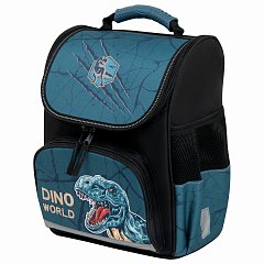 Ранец ПИФАГОР BASIC, 1 отделение, 3 кармана, эргономичная спинка, "Dino world", 35х28х18 см, 272046 фото