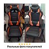 Кресло компьютерное BRABIX "GT Racer GM-100", две подушки, экокожа, черное/оранжевое, 531925