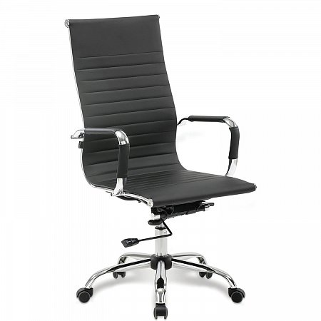 Кресло офисное BRABIX "Energy EX-509", экокожа, хром, черное, 530862 фото