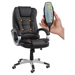 Кресло офисное BRABIX "Comfort MS-003", 6 массажных модулей, экокожа, черное, 532521 фото