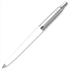 Ручка шариковая PARKER "Jotter Orig White", корпус белый, детали нержавеющая сталь, синяя, RG0032930 фото