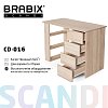 Стол письменный/компьютерный BRABIX "Scandi CD-016", 1100х500х750 мм, 4 ящика, дуб сонома, 641892, ЦБ013707-2
