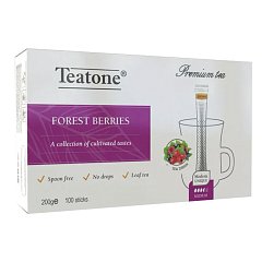 Чай TEATONE, со вкусом лесных ягод, 100 стиков по 2 г, картонная коробка, 1257 фото