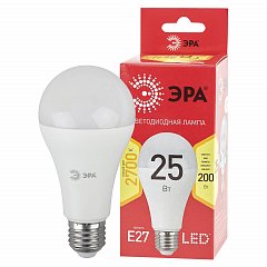 Лампа светодиодная ЭРА, 25(200)Вт, цоколь Е27, груша, теплый белый, 25000 ч, LED A65-25W-2700-E27, Б0048009 фото