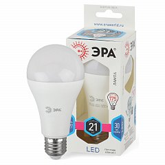 Лампа светодиодная ЭРА, 21 (75) Вт, цоколь E27, груша, нейтральный белый, 25000 ч, smd A65-21w-840-E27 фото