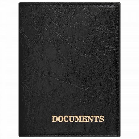 Обложка для автодокументов STAFF "Profit", экокожа, "DOCUMENTS", черная, 237181 фото