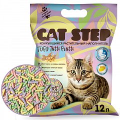 Наполнитель комкующийся растительный CAT STEP Tofu Tutti Frutti, 12 л фото