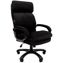 Кресло офисное Chairman СН 505, НАГРУЗКА до 150 кг, велюр, черное, 7127990 фото