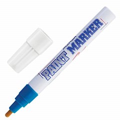 Маркер-краска лаковый (paint marker) MUNHWA, 4 мм, СИНИЙ, нитро-основа, алюминиевый корпус, PM-02 фото
