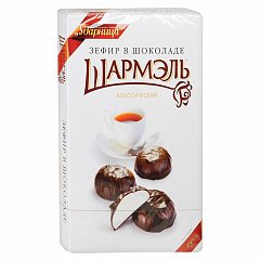 Зефир ШАРМЭЛЬ в шоколаде с классическим вкусом, 250 г, картонная коробка, 1050201103 фото