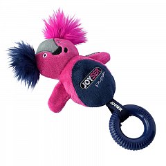 Игрушка для собак JOYSER Puppy Белка с резиновым кольцом и пищалкой S/M розовая, 21 см фото