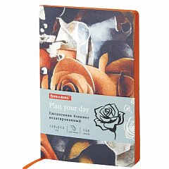 Ежедневник недатированный А5 (138х213 мм), BRAUBERG VISTA, под кожу, гибкий, 136 л., "Rose flower", 112016 фото