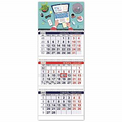 Календарь квартальный с бегунком 2023 г., 3 блока, 3 гребня, ОФИС, "Мой офис", HATBER, 3Кв3гр3_27847 фото